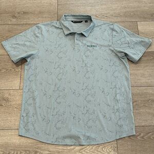 Travis Mathew Golf Shirt Polo Mens XXL 2XL Blue All Over Pattern Tie Dye Preppy